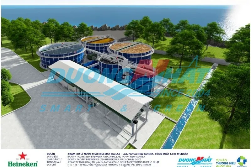 hệ thống xử lý nước thải nhà máy bia lae papua