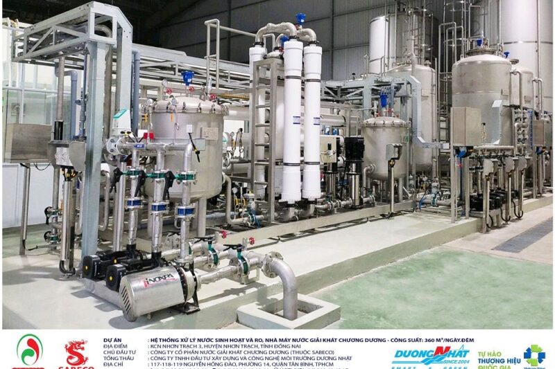 Hệ thống xử lý nước siêu tinh khiết Nhà máy nước giải khát Chương Dương