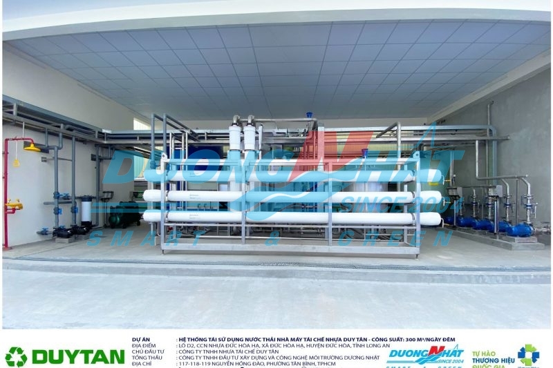 HỆ TÁI SỬ DỤNG NƯỚC CHO NHÀ MÁY NHỰA TÁI CHẾ DUY TÂN – LONG AN