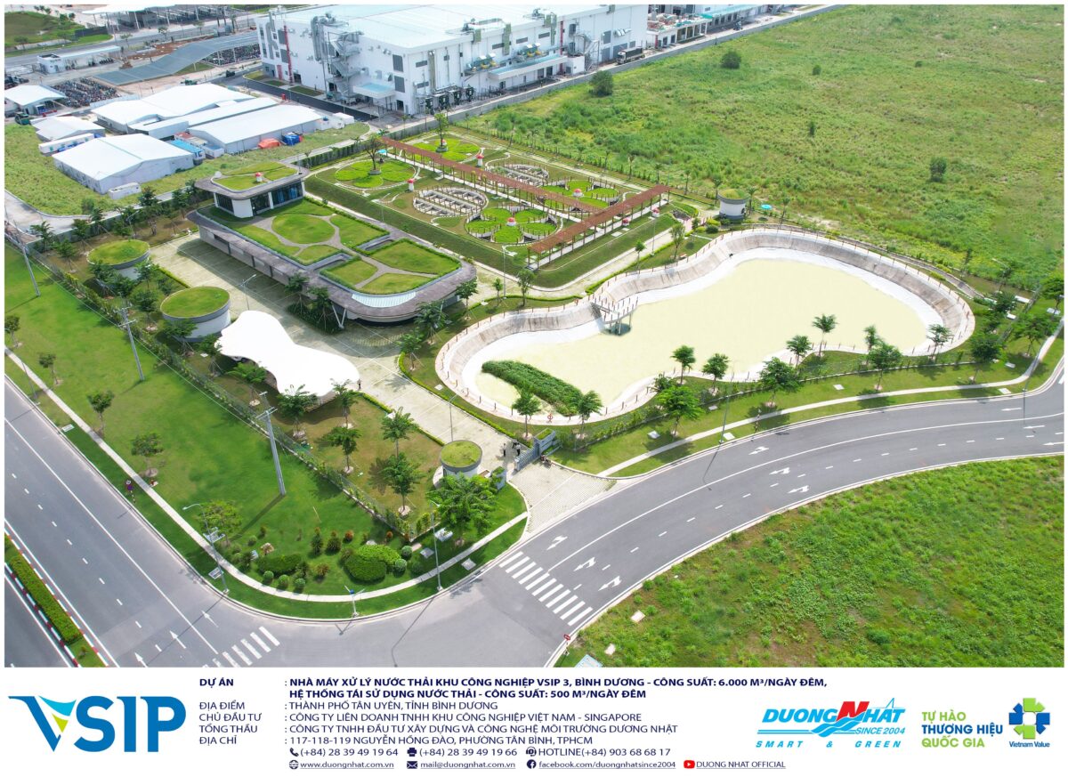 Nhà máy xử lý nước thải tập trung – Hệ tái sử dụng – Hồ sự cố KCN Việt Nam – Singapore III