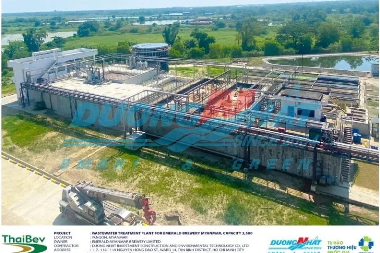 Trạm xử lý nước thải Nhà máy Bia Emerald Brewery Myanmar