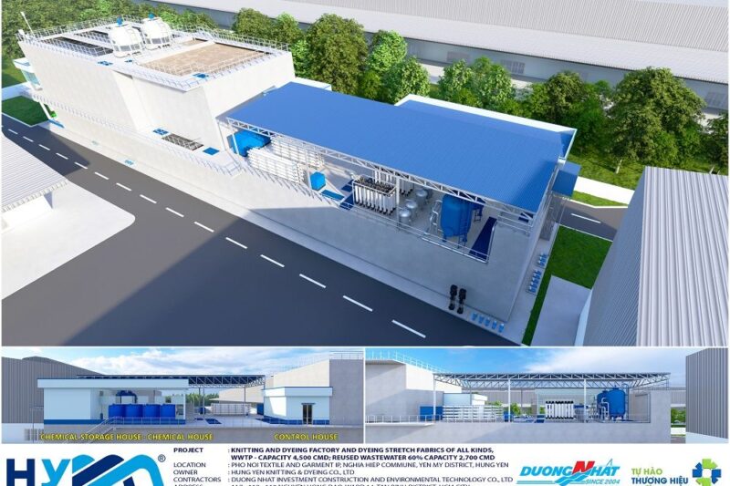 Hệ thống tái sử dụng nước thải Nhà máy Dệt và nhuộm vải co giãn các loại Hưng Yên