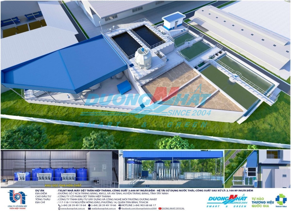 Trạm xử lý nước thải Công ty Cổ phần Dệt Trần Hiệp Thành