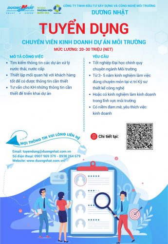 CHUYÊN VIÊN KINH DOANH DỰ ÁN MÔI TRƯỜNG