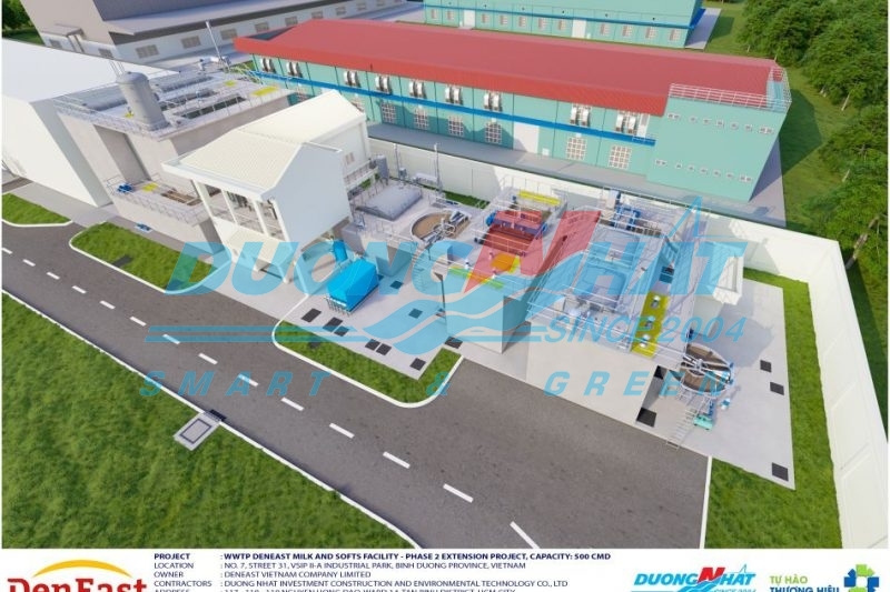 Trạm xử lý nước thải Nhà máy Sữa và Đồ uống giải khát từ sữa DenEast mở rộng, giai đoạn 3, Bình Dương.