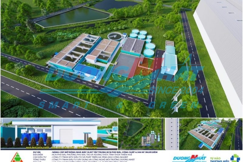 Nâng cấp, mở rộng nhà máy xử lý nước thải tập trung Khu Công nghiệp Phú Bài, công suất 6.500 m3/ngày.đêm, Huế