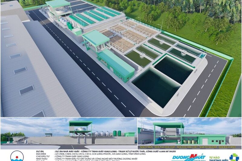 trạm xử lý nước thải nhà máy giấy giao long