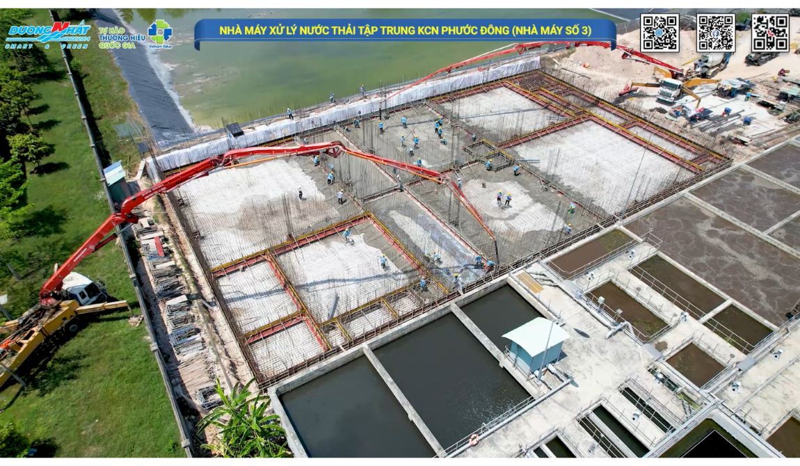 mẻ bê tông bản đáy 720m³ tại Nhà máy xử lý nước thải tập trung KCN Phước Đông – Bời Lời (Trạm số 3), Giai đoạn 2
